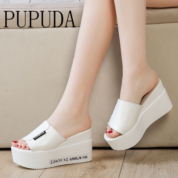 pupuda black wedge slippers female new high heels slippers outdoor platform women white chunky shoes
pupuda black wedge slippers female new high heels slippers outdoor platform women white chunky shoes