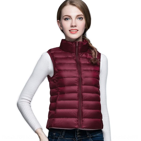 off-season down jacket 2019 new thin short slim down jacket vest women's large size light couple vest, Black 
off-season down jacket 2019 new thin short slim down jacket vest women's large size light couple vest, Black