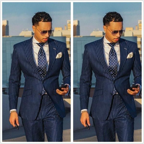 2020 blue striped suit men set slim fit custom made wedding suits for men 2 piece blazer groom prom tuxedo jacket+pants, White;black
2020 blue striped suit men set slim fit custom made wedding suits for men 2 piece blazer groom prom tuxedo jacket+pants, White;black