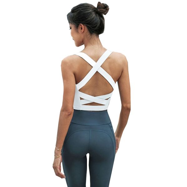 gym clothing mid support naked-feel running sport bras women widen straps back cross hollow out workout athletic yoga bra, White;black
gym clothing mid support naked-feel running sport bras women widen straps back cross hollow out workout athletic yoga bra, White;black