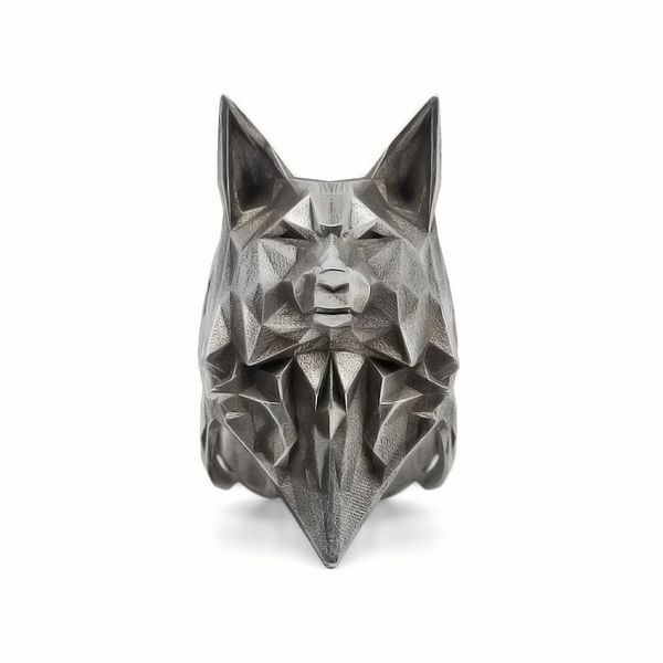 simple geometric origami wolf rings 316l stainless steel ring men's fashion minimalism animal biker jewelry size 8-13, Silver
simple geometric origami wolf rings 316l stainless steel ring men's fashion minimalism animal biker jewelry size 8-13, Silver