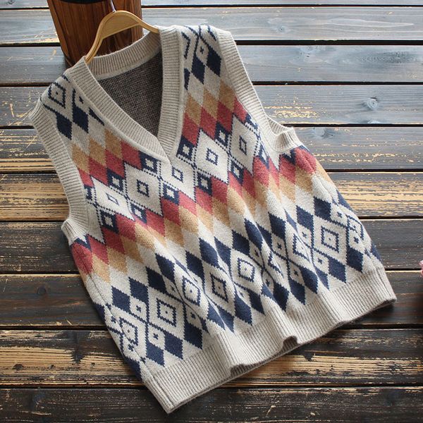 8162 new autumn women's korean-style artistic v-neck knitted vest all-match sweater, Black;white
8162 new autumn women's korean-style artistic v-neck knitted vest all-match sweater, Black;white