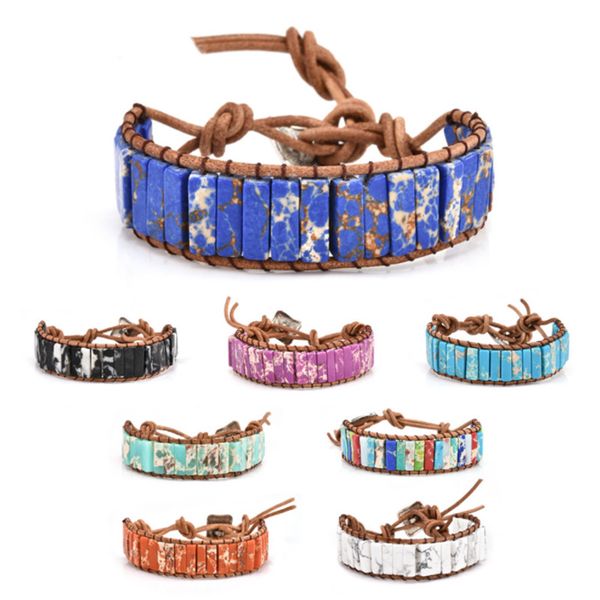 chakra bracelet jewelry handmade multicolor natural stone tube beads leather wrap couples bracelets creative gifts dropshipping, Black
chakra bracelet jewelry handmade multicolor natural stone tube beads leather wrap couples bracelets creative gifts dropshipping, Black