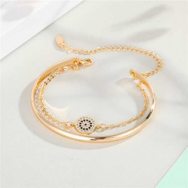 1pc luckly zircon evil eye bracelet for womens gift fashion metal full crystal double layer round eye sun bracelet jewelry, Black
1pc luckly zircon evil eye bracelet for womens gift fashion metal full crystal double layer round eye sun bracelet jewelry, Black