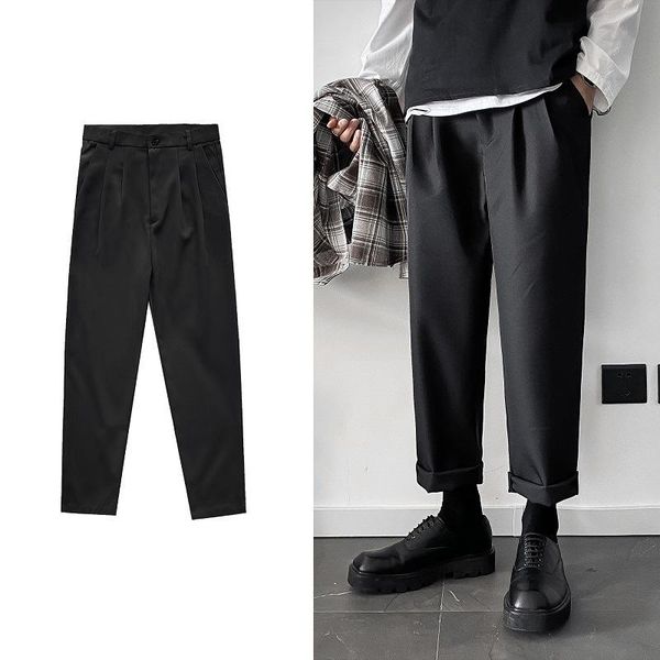 januarysnow men's korean version of ins trend mix and loose casual straight tube nine point pants solid color drop feeling pants, Black
januarysnow men's korean version of ins trend mix and loose casual straight tube nine point pants solid color drop feeling pants, Black