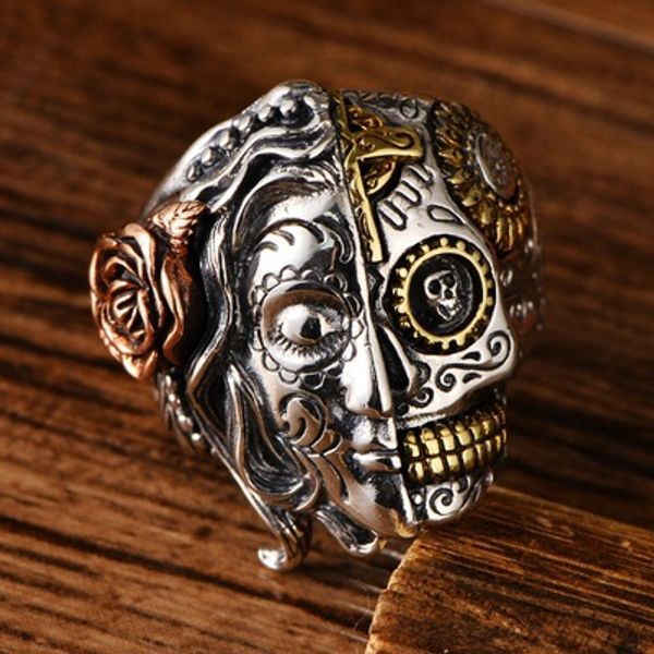 925 sterling silver double face skull head personality ring atmosphere tide men and women super cool ring
925 sterling silver double face skull head personality ring atmosphere tide men and women super cool ring