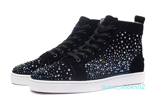 women men luxury designer flat casual colorful casual spikes high red bottom pik pik studded sneakers shoes g02, Black
women men luxury designer flat casual colorful casual spikes high red bottom pik pik studded sneakers shoes g02, Black