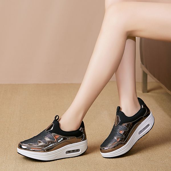 women walking shoes 4.5cm height increasing ladies trendy silver girls stylish sport shoes slip-on lazy woman popular
women walking shoes 4.5cm height increasing ladies trendy silver girls stylish sport shoes slip-on lazy woman popular
