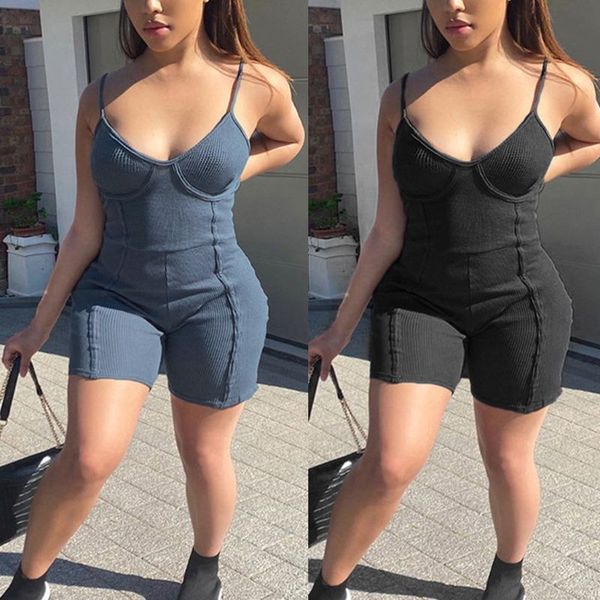 women spaghetti strap sling jumpsuit ribbed knit biker shorts bodycon rompers v-neck high waist workout playsuit, Black;white
women spaghetti strap sling jumpsuit ribbed knit biker shorts bodycon rompers v-neck high waist workout playsuit, Black;white
