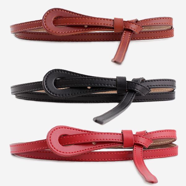 2020 new designer women's thin narrow black red brown genuine leather dress waist belt female knot strap belts for women dresses, Black;brown
2020 new designer women's thin narrow black red brown genuine leather dress waist belt female knot strap belts for women dresses, Black;brown