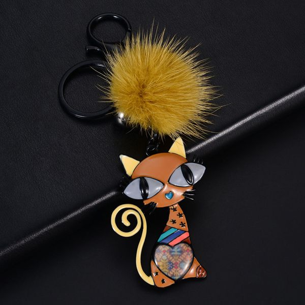 d&rui jewelry animal cat keychains for ladies women's hangbags cute cartoon metal pompon key holder ring jewellery keychain men, Silver
d&rui jewelry animal cat keychains for ladies women's hangbags cute cartoon metal pompon key holder ring jewellery keychain men, Silver