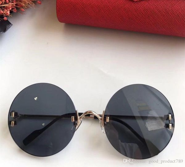 0152 gold round sunglasses brown lenses frameless sun glassses ct0152s designer sunglasses shades new with box, White;black
0152 gold round sunglasses brown lenses frameless sun glassses ct0152s designer sunglasses shades new with box, White;black