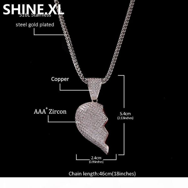мода broken heart iced out цепь ожерелье заявление о золотом цвете cubic hip циркон ожерелье hop мужские украшения подарков, Silver
мода broken heart iced out цепь ожерелье заявление о золотом цвете cubic hip циркон ожерелье hop мужские украшения подарков, Silver