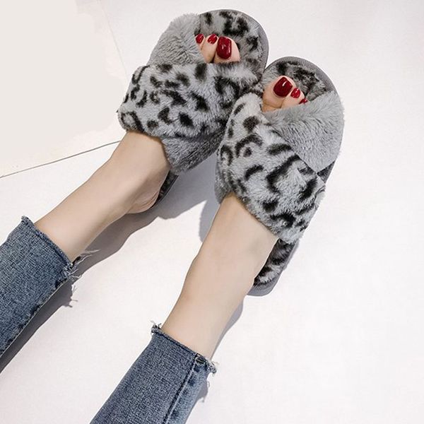 1 pair plush flock leopard indoor slippers womens fluffy fur sliders slippers ladies slip on flat sandals shoes, Black
1 pair plush flock leopard indoor slippers womens fluffy fur sliders slippers ladies slip on flat sandals shoes, Black