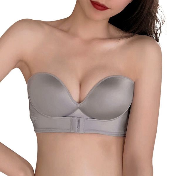 women strapless front buckle bra push up lingerie backless brassiere seamless bralette underwear for wedding dress, Red;black
women strapless front buckle bra push up lingerie backless brassiere seamless bralette underwear for wedding dress, Red;black