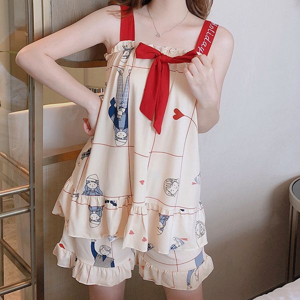 104# mori sling pajamas vest pajamas girl cartoon printing cute vest sling sleeping suit ~xxl, Blue;red
104# mori sling pajamas vest pajamas girl cartoon printing cute vest sling sleeping suit ~xxl, Blue;red