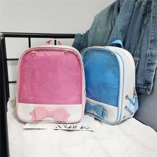 pain bag butterfly backpack transparent middle school student large capacity backpack bowknot bag soft girl pink, White
pain bag butterfly backpack transparent middle school student large capacity backpack bowknot bag soft girl pink, White