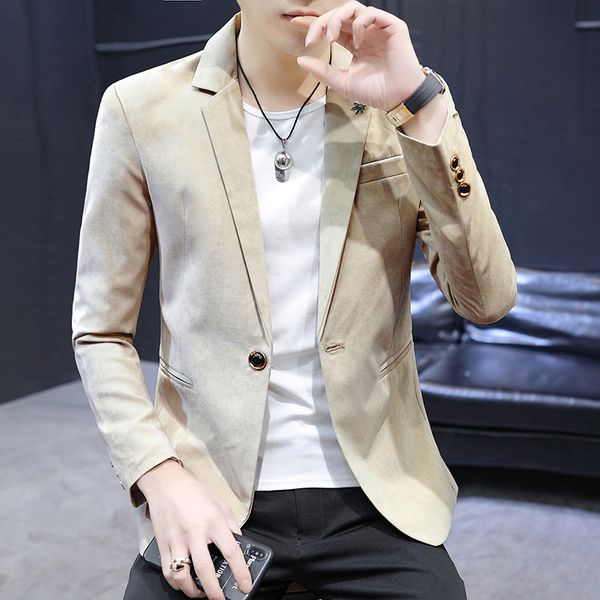 men's suits & blazers 2021 casual small suit youth slim handsome autumn single button solid color, White;black
men's suits & blazers 2021 casual small suit youth slim handsome autumn single button solid color, White;black