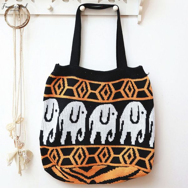 shoulder bag for ladies elephant pattern print bag knitted large capacity beach bag casual shoulder bolso mujer
shoulder bag for ladies elephant pattern print bag knitted large capacity beach bag casual shoulder bolso mujer