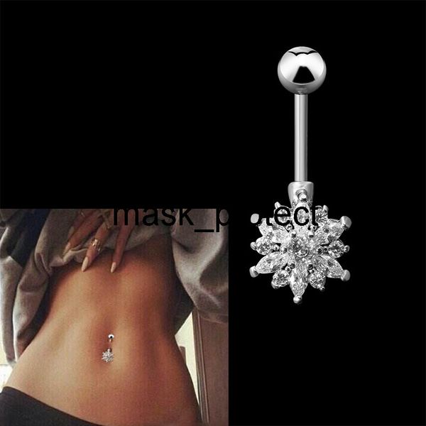 exquisite natural zircon flower nail buckle navel ring titanium steel thick rod human body puncture jewelry, Silver
exquisite natural zircon flower nail buckle navel ring titanium steel thick rod human body puncture jewelry, Silver