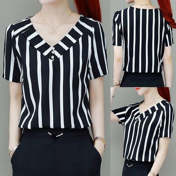 office ladies shirts fashion women vintage stripe print v-neck floral short sleeves blouse blusas mujer de moda 2020, White
office ladies shirts fashion women vintage stripe print v-neck floral short sleeves blouse blusas mujer de moda 2020, White