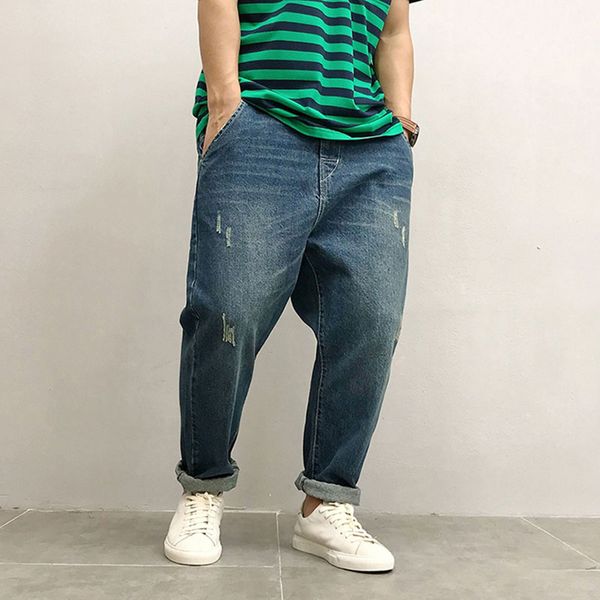 spring autumn male ripped long jeans middle waist loose straight denim pants men vintage streetwear pencil pants harem trousers, Blue
spring autumn male ripped long jeans middle waist loose straight denim pants men vintage streetwear pencil pants harem trousers, Blue