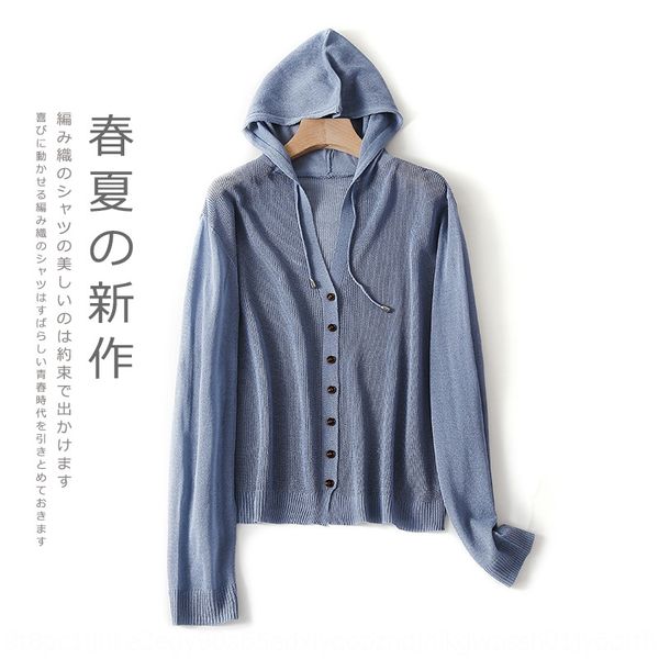 yangmei store hooded knitted cardigan women's 2020 new ins loose sunscreen outer air conditioning air conditioning shirt shirt thin, White 
yangmei store hooded knitted cardigan women's 2020 new ins loose sunscreen outer air conditioning air conditioning shirt shirt thin, White