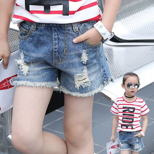 girls' denim shorts new korean style pierced and shorts and jeans jeans girls' pants, Blue
girls' denim shorts new korean style pierced and shorts and jeans jeans girls' pants, Blue
