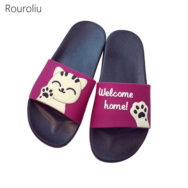 rouroliu 2020 women cartoon animal slippers cute cat home shoes indoor flip flops summer pvc couple slides, Black
rouroliu 2020 women cartoon animal slippers cute cat home shoes indoor flip flops summer pvc couple slides, Black