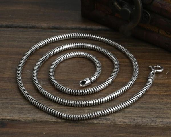 3mm thick pure silver 925 sterling silver men women retro thai necklace s925 real round chain necklace male
3mm thick pure silver 925 sterling silver men women retro thai necklace s925 real round chain necklace male