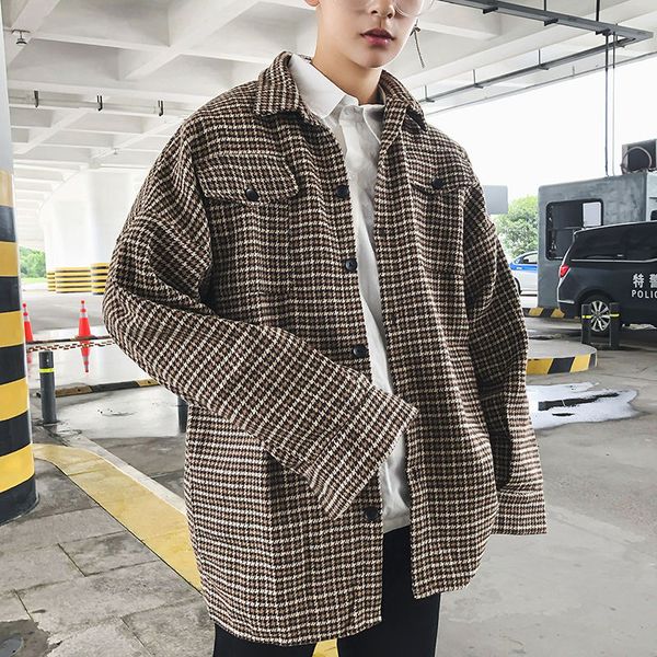 autumn plaid woolen coat men's fashion retro casual woolen jacket men streetwear wild loose korean coat men s-4xl, Black
autumn plaid woolen coat men's fashion retro casual woolen jacket men streetwear wild loose korean coat men s-4xl, Black