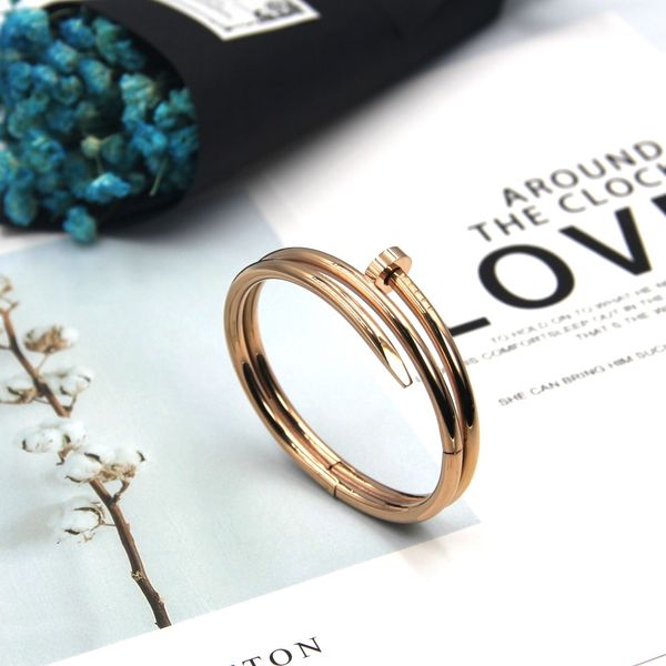 titanium steel bracelet personalized double ring nail activity open couple bracelet female student bracelet, Golden;silver
titanium steel bracelet personalized double ring nail activity open couple bracelet female student bracelet, Golden;silver