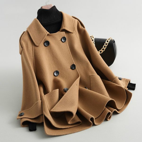 casual sided wool coat women solid new autumn winter jacket cloak style dobule breasted wool coats 38056 wyq1424, Black
casual sided wool coat women solid new autumn winter jacket cloak style dobule breasted wool coats 38056 wyq1424, Black