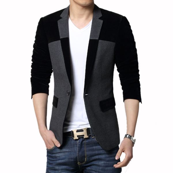 men jacket new arrival casual male coat spliced men's long sleeve outwear single button slim fit men suit coat plus size 3xl, White;black
men jacket new arrival casual male coat spliced men's long sleeve outwear single button slim fit men suit coat plus size 3xl, White;black