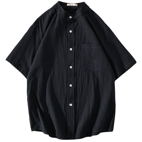 solid color short-sleeved shirt men's summer men's shirt loose hip-hop fashion casual cotton ropa de hombre clothes dd60cs, White;black
solid color short-sleeved shirt men's summer men's shirt loose hip-hop fashion casual cotton ropa de hombre clothes dd60cs, White;black