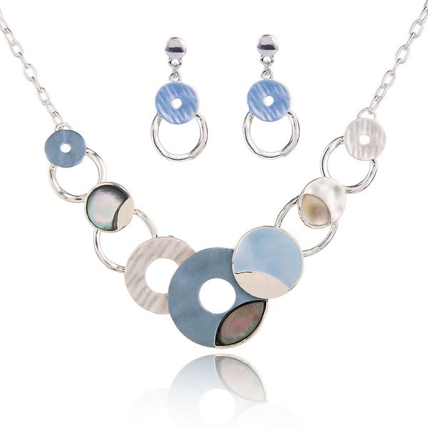 jewelry set new pink enamel circular geometric link chain necklace long earrings women shell jewelry fashion necklaces sets, Silver
jewelry set new pink enamel circular geometric link chain necklace long earrings women shell jewelry fashion necklaces sets, Silver