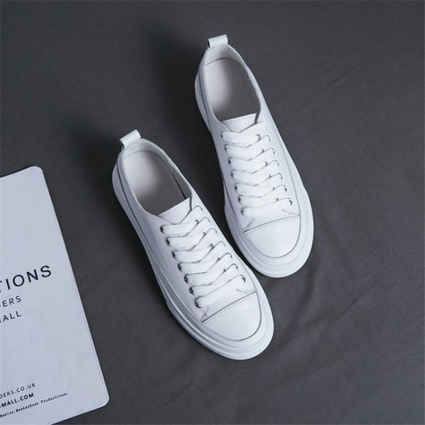 ladies sneakers genuine leather casual cowhide lace up white round toe women flat platform shoes spring autumn, Black
ladies sneakers genuine leather casual cowhide lace up white round toe women flat platform shoes spring autumn, Black