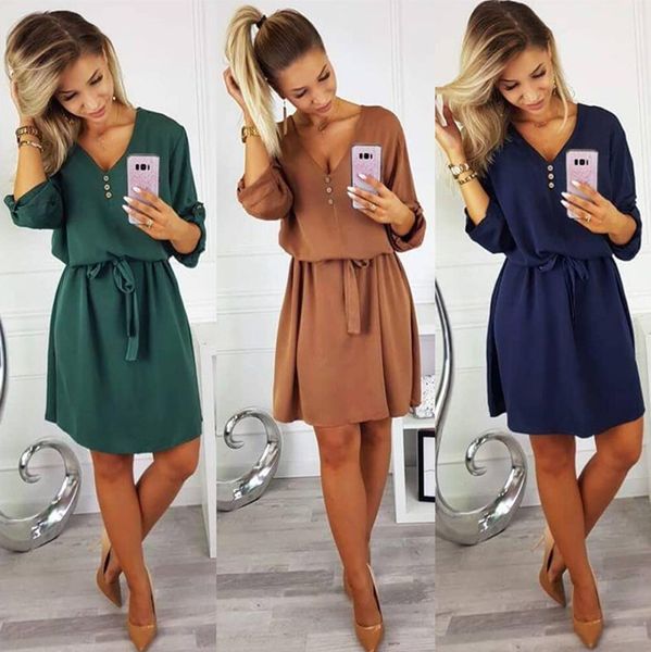 fashion v-tie buttons midi dress women spring summer 2019 casual pleated half sleeve belt office work dresses vestidos
fashion v-tie buttons midi dress women spring summer 2019 casual pleated half sleeve belt office work dresses vestidos