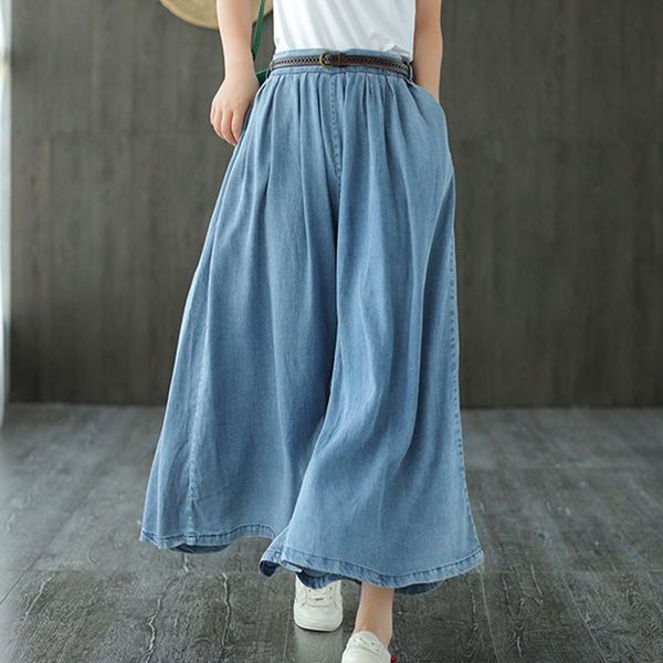 women's jeans johnature 2021 summer loose leisure elastic waist denim wide leg pants simple fashion all-match women ankle-length, Blue
women's jeans johnature 2021 summer loose leisure elastic waist denim wide leg pants simple fashion all-match women ankle-length, Blue