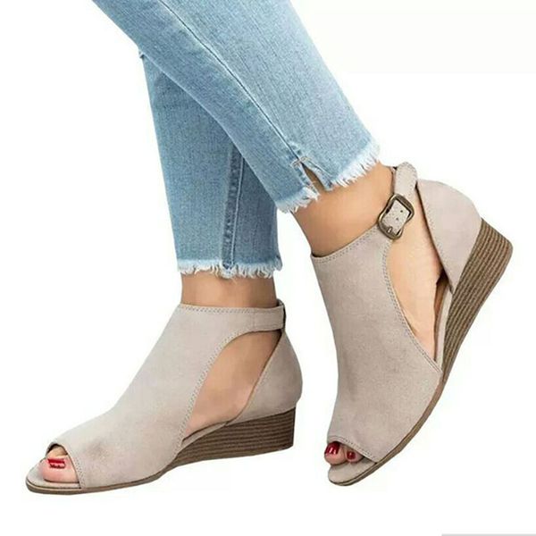 summer women's wedges open toe ankle sandals for women female plus size suede leather high heel punk sandals new 2020, Black
summer women's wedges open toe ankle sandals for women female plus size suede leather high heel punk sandals new 2020, Black