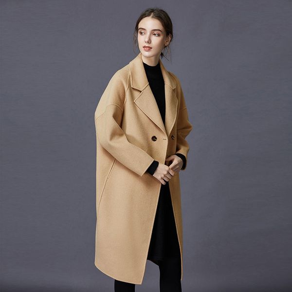women 2020 winter autumn elegant woolen wool female fashion long coats vintage minimalist woolen overcoat oversize outwear l33, Black
women 2020 winter autumn elegant woolen wool female fashion long coats vintage minimalist woolen overcoat oversize outwear l33, Black