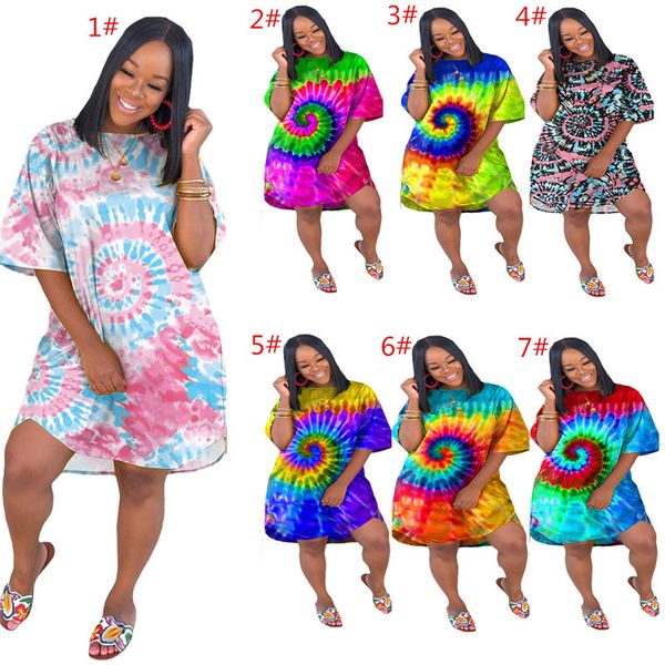 fashion women tie-dyed dresses summer irregular loose dresses colorful sunflower skirt short sleeve club wear mini party dresses plus size, White
fashion women tie-dyed dresses summer irregular loose dresses colorful sunflower skirt short sleeve club wear mini party dresses plus size, White