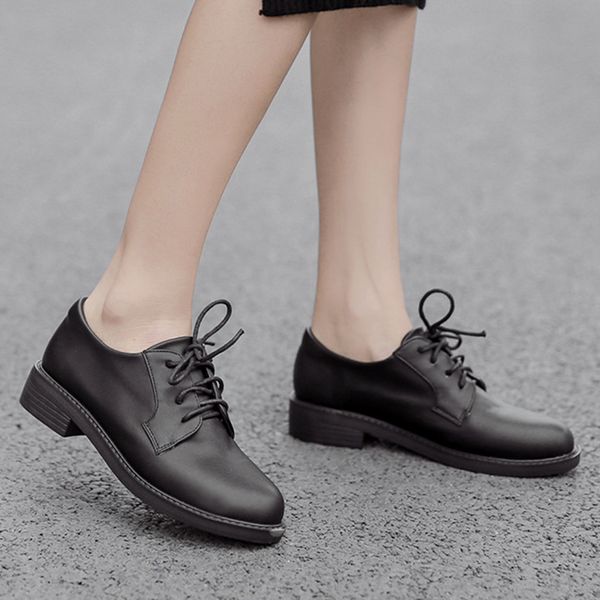 vintage matte leather lace-up oxfords women loafers espadrilles shoes woman flats british solid color chunky heels shoes women, Black
vintage matte leather lace-up oxfords women loafers espadrilles shoes woman flats british solid color chunky heels shoes women, Black