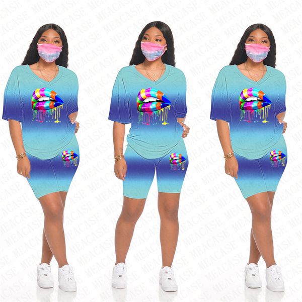 women tracksuit designer lips gradient color printing v-neck short sleeves t shirt shorts two pieces set outfits sports suit s-xxl d71601, Gray
women tracksuit designer lips gradient color printing v-neck short sleeves t shirt shorts two pieces set outfits sports suit s-xxl d71601, Gray