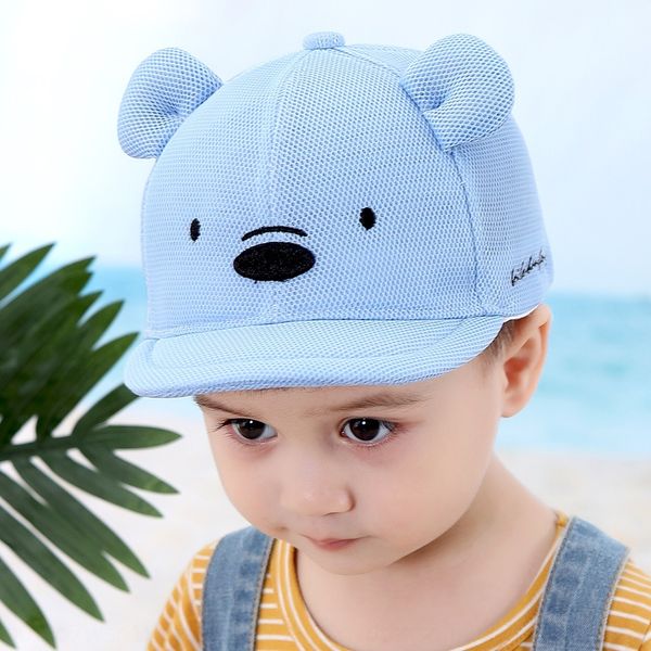 g881 beibei hanfeng cartoon bear children's cap baby cap net new children's hat korean baby hat breathable, Blue;gray
g881 beibei hanfeng cartoon bear children's cap baby cap net new children's hat korean baby hat breathable, Blue;gray