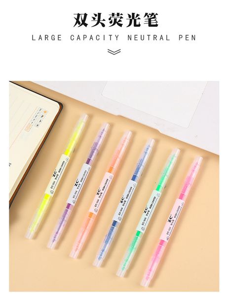 color double-headed highlighter pens 6-color marking line student graffiti hand account pen oblique head watercolor pen, Black;red
color double-headed highlighter pens 6-color marking line student graffiti hand account pen oblique head watercolor pen, Black;red