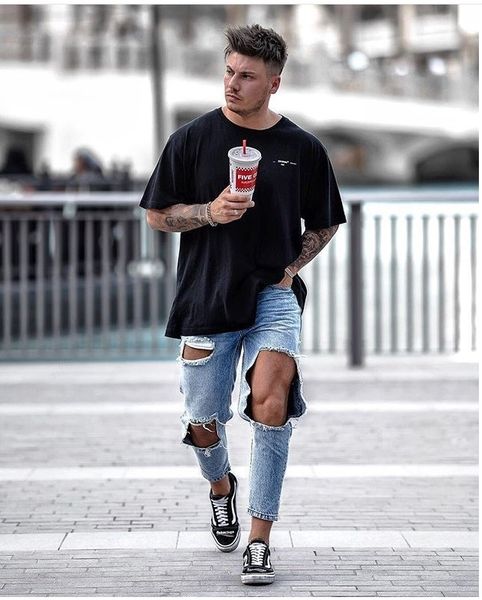 tight pants jeans and jeans new big hole fashionable men's trousers men's leggings, Blue
tight pants jeans and jeans new big hole fashionable men's trousers men's leggings, Blue