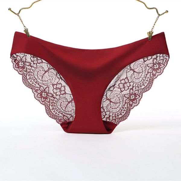 silky and comfortable pure color lace ladies underwear temptation seamless one-piece ice silk seamless low-rise briefs, Black;pink
silky and comfortable pure color lace ladies underwear temptation seamless one-piece ice silk seamless low-rise briefs, Black;pink