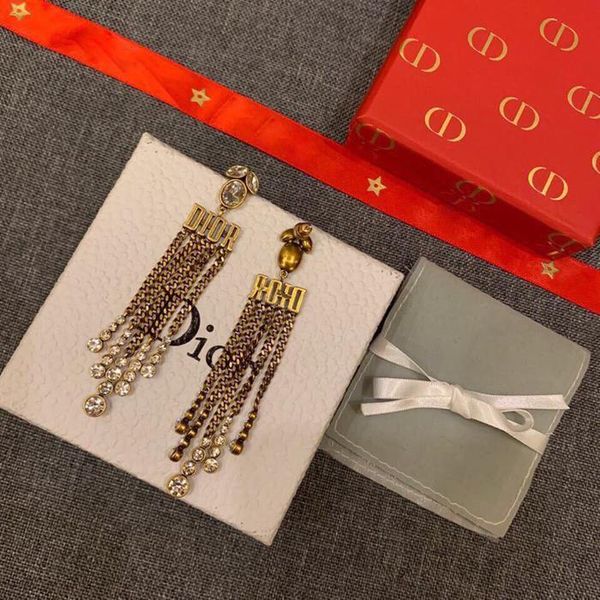 new arrival women long tassel luxury earring rhinestone letters brand designer stud earring famous brand jewelry accessories, Silver
new arrival women long tassel luxury earring rhinestone letters brand designer stud earring famous brand jewelry accessories, Silver