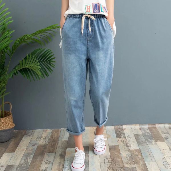 high elastic jeans jeans and jeanspants and jeans summer 2020 new style denim capri women's loose large size harem women's pants, Blue
high elastic jeans jeans and jeanspants and jeans summer 2020 new style denim capri women's loose large size harem women's pants, Blue